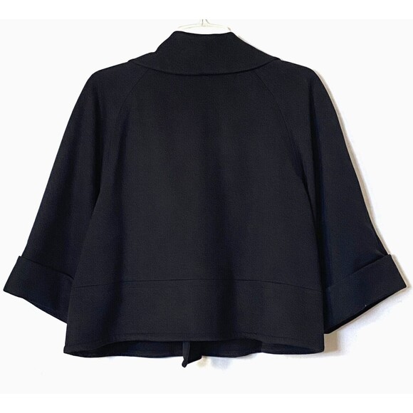 Sandro Sportswear Double Breasted Blazer Womens Size L Black 3/4 Cuffed Sleeves - Picture 4 of 16